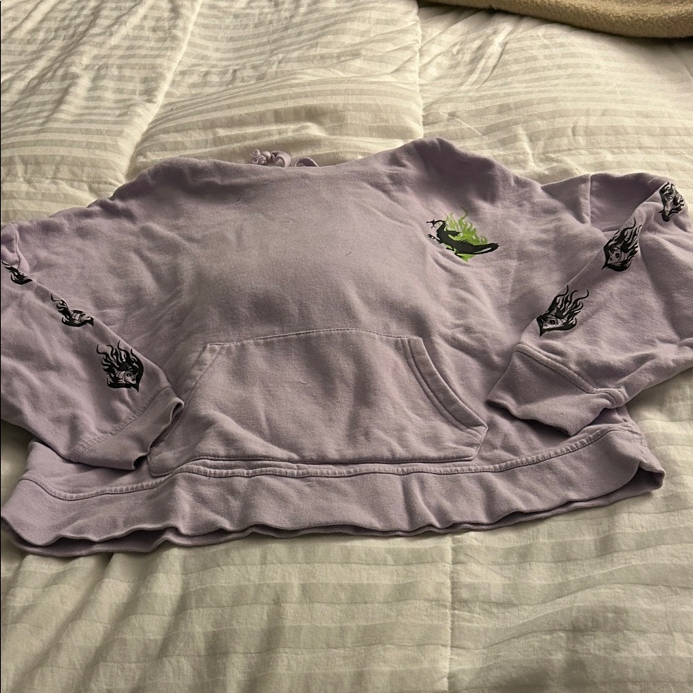 Malificient Dragon Purple Hoodie with Graphic Sleeves